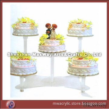 White Finely Designed 5 Tiers Lucite Wedding Cupcake Stand Rack